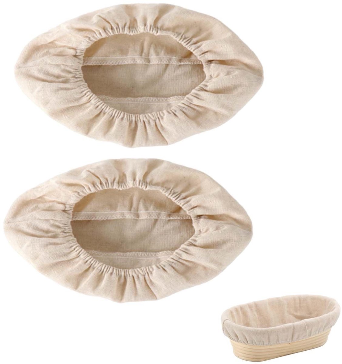 Dailygoods- Bakkerslinnen Ovaal - Deegdoek met Elastische Tailleband - Bakaccessoires - Fermentatiemandje - Rijsmandjes - Hoogwaardig Linnen Doek