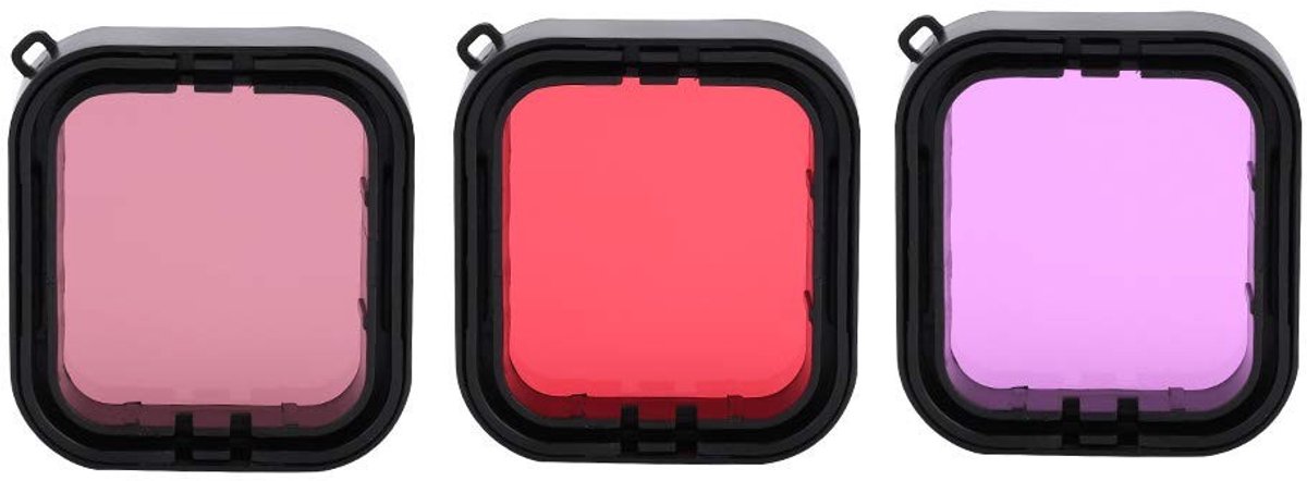 Dailygoods - Camera-filterset - Onderwaterfilterset - Voor actiecamera's - Rood en paars - Ideaal voor duiken - Geschikt voor 5/6 modellen