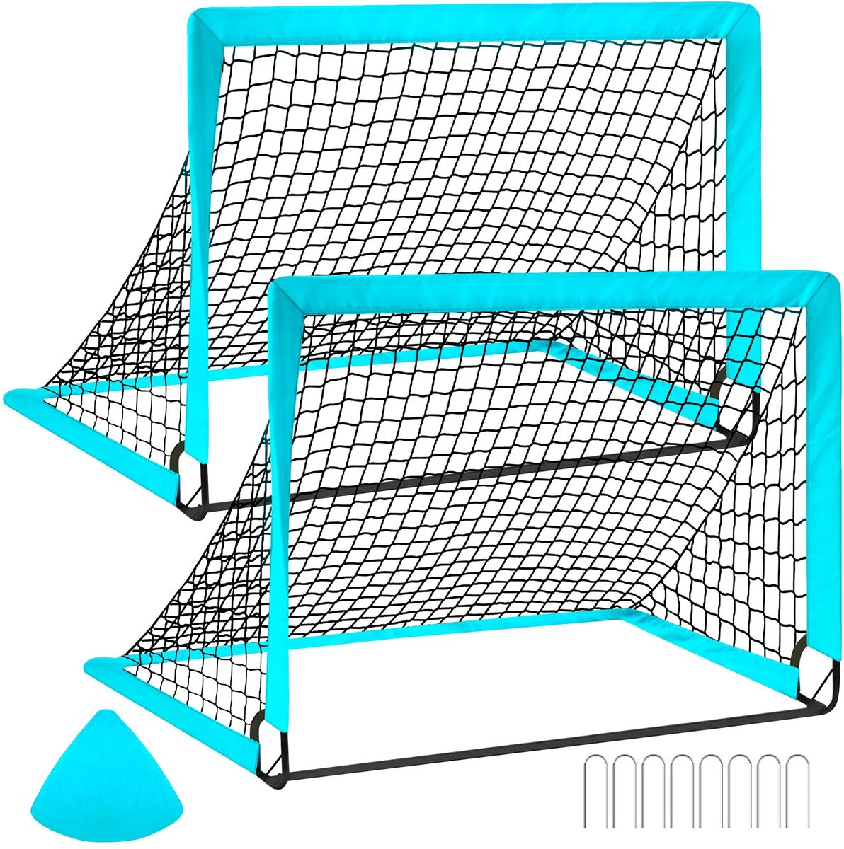 Dailygoods- Voetbaldoel - Draagbaar pop-up - Voetbaldoelen set van 2 - Outdoor voetbaldoelen - Voor kinderen - Ideaal voor tuin/park - Voetbalnet