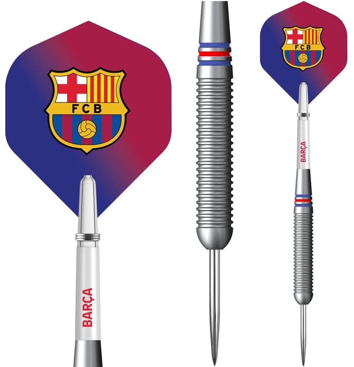 Dailygoods - Officiële Barcelona FC Darts Set - Stalen Tip Messing, 22g