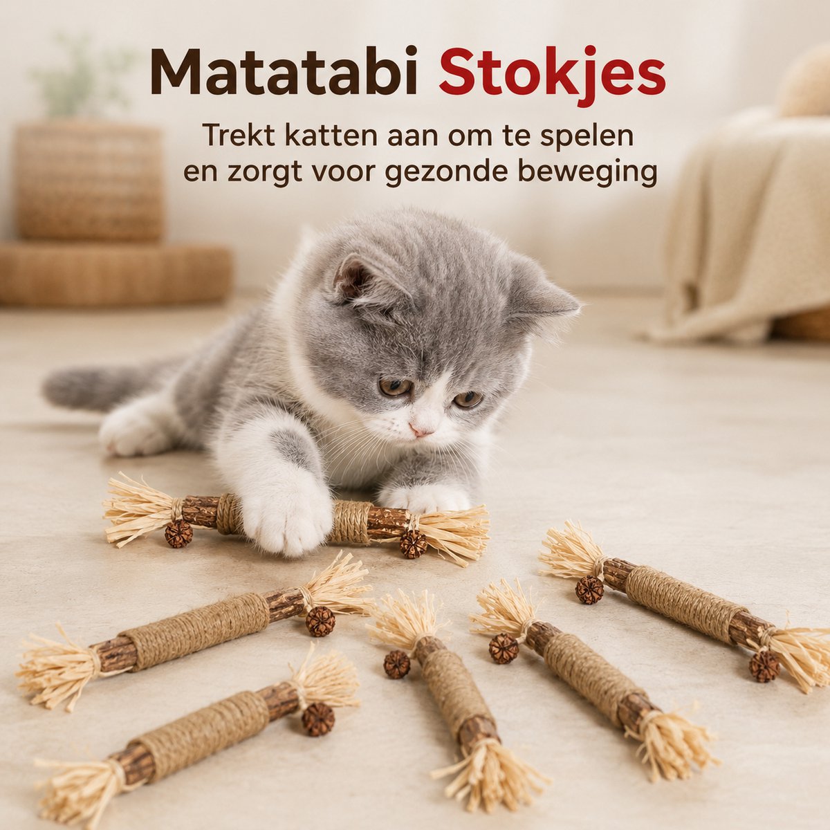 Jelka - Matatabi stokjes voor katten + 50GR catnip - Eetbaar - Gebitsreiniging - Speelgoed - Kattenkruid - catnip - 12 stuks - Kattenspeelgoed - Kattenspeeltje — cadeau in Cadeau-ideeën - foto 6