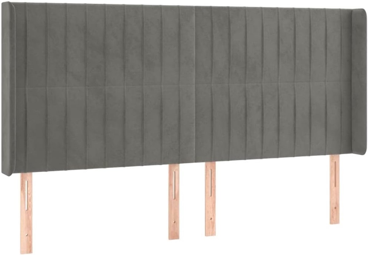 Hoofdbord met LED - Bed hoofdeinde - Slaapkamer sfeer - Verstelbare hoogte - 183x118/128 cm - Lichtgrijs