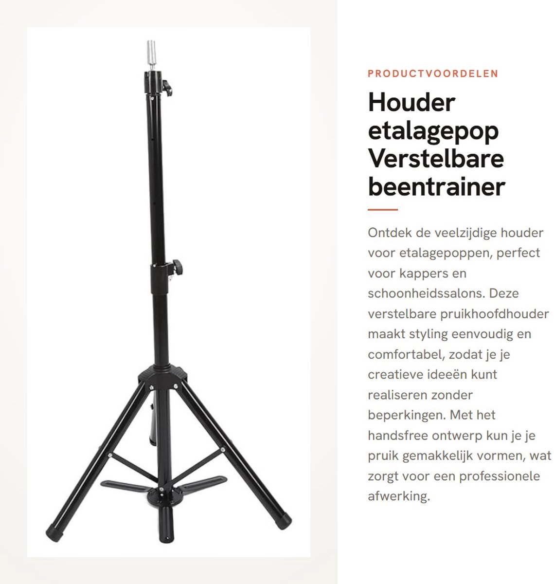 Dailygoods- Etalagepop Houder Verstelbaar - Pruikhoofdstandaard - Handsfree Styling - Robuust en Stabiel - Geschikt voor Kappers/Schoonheidssalons - Professionele Styling - Pruikhoofdhouder