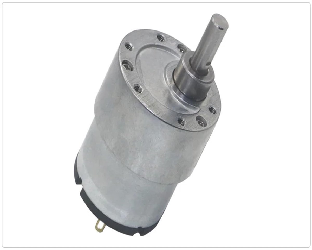 Gelijkstroommotor - Motor met transmissie - Industriële toepassingen - Metalen tandwielkast - 37 mm - Zilverkleurig