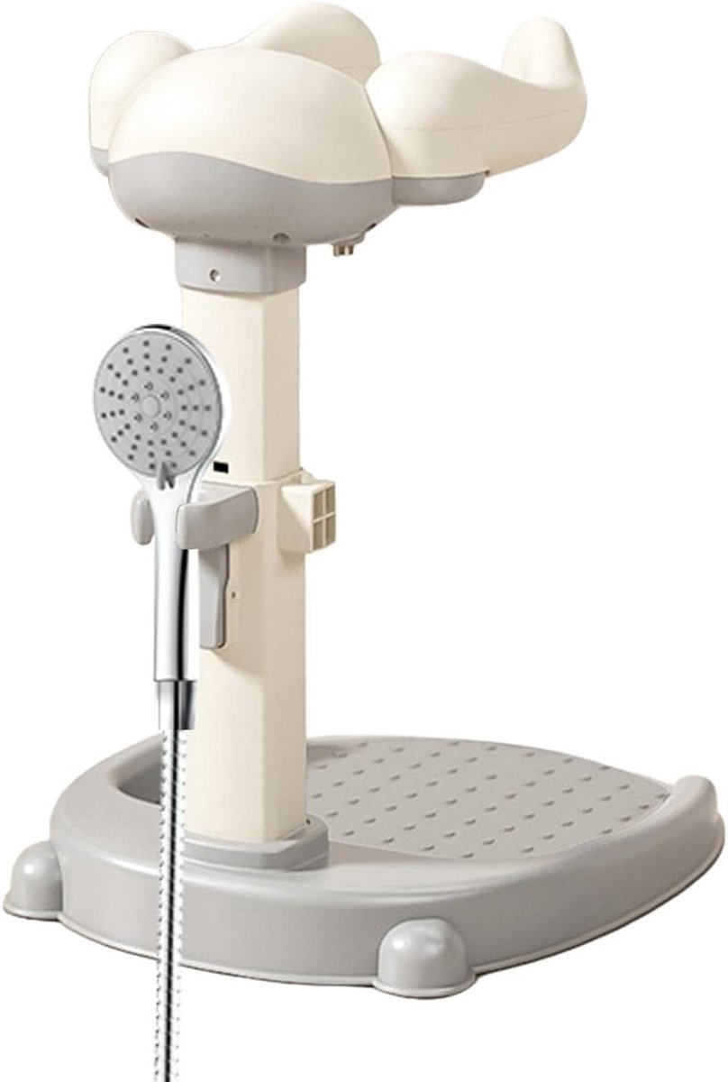 Douchestandaard voor kinderen - Verstelbare steunhouder - Veilig baden - Antislip frame - 50-56 cm verstelbaar - Grijs