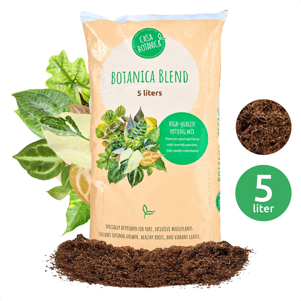 Casa Botanica - Professionele Potgrond Mix - 5L - Kwekerskwaliteit voor Monstera, Philodendron, Anthurium en Alocasia