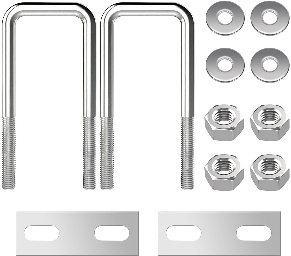 QIMEI-SHOP U-schroeven M8 U bouten roestvrij staal U beugelschroef met moer frameplaat sluitring 30 mm binnenbreedte voor buisbevestiging 2 stuks M8 30 x 90 mm