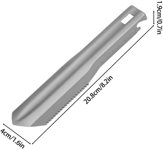 Titanium Hand Schop met Langer Handvat voor Outdoor Wandelen en Camping-Trekkinggereedschap . — afbeelding 3