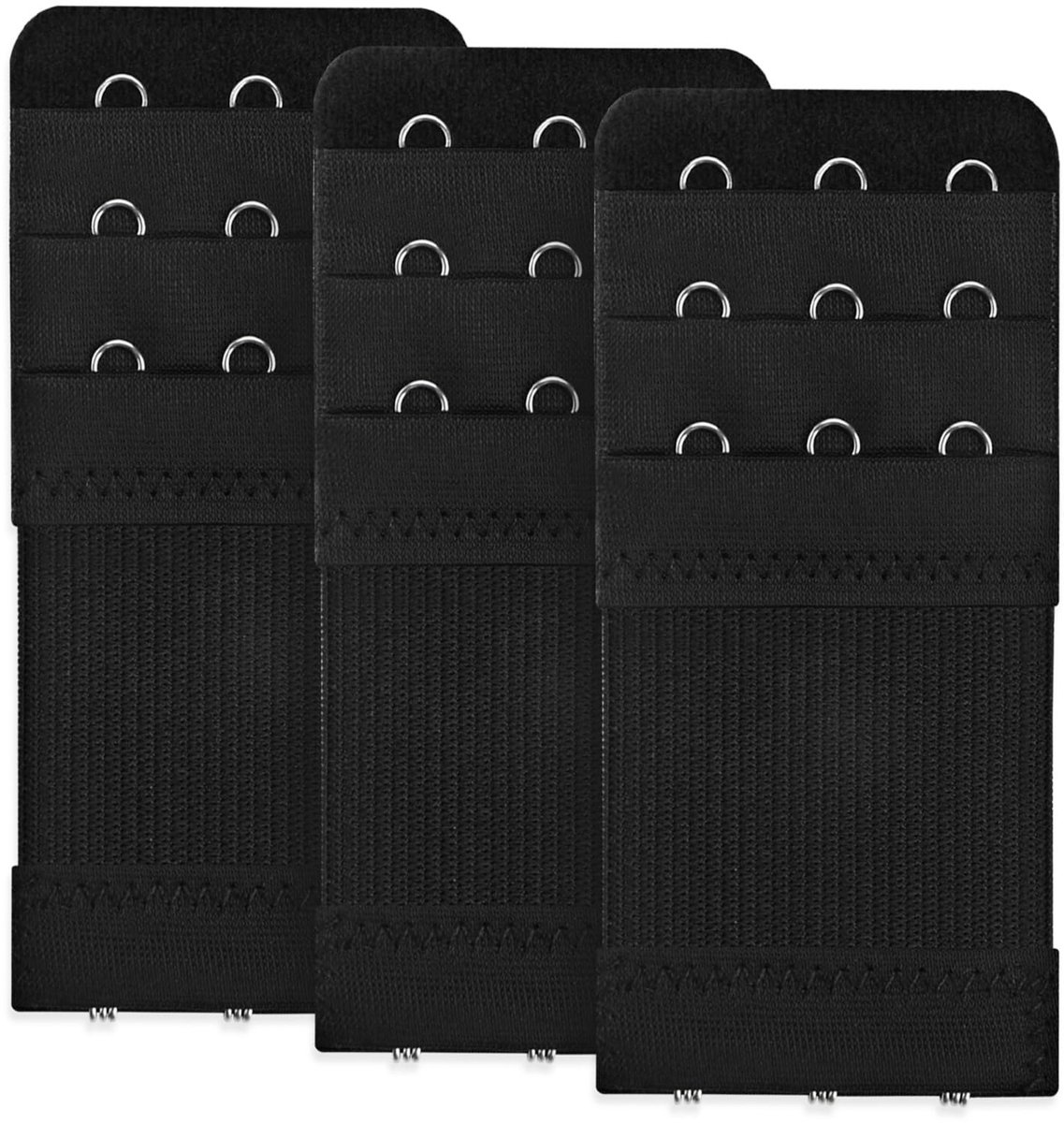 Dailygoods- BH-bandverlengers 3 stuks - Zachte Rekbare Extenders - Roestvrij Stalen Haken - Comfortabele Damesbeha - 9,7x4,4 cm - Beha-extender