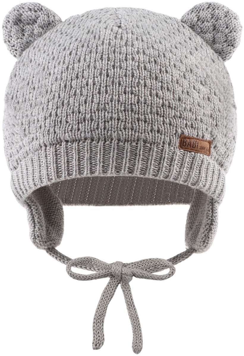 Dailygoods- Baby Muts Zachte Gebreide Muts - Winterbescherming - Elastisch - Duurzaam - Kindermuts - Pomponmuts 36-42