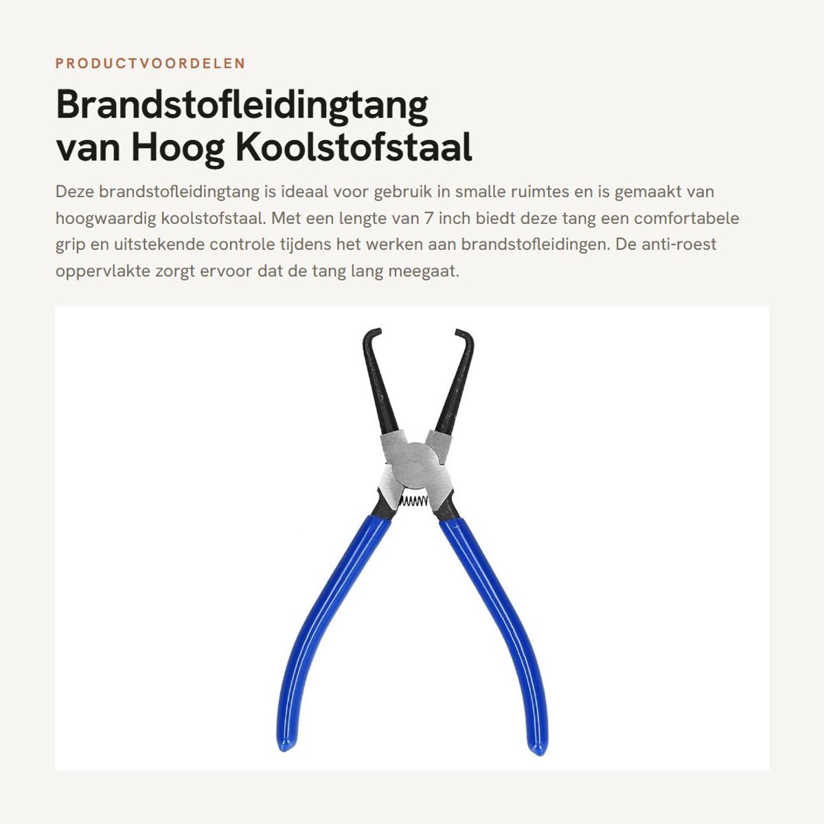 Dailygoods- Brandstofleidingtang 175mm - Hoog Koolstofstaal - Antiroest - Comfortabele Grip - Duurzaam - Arbeidsbesparend - Tang