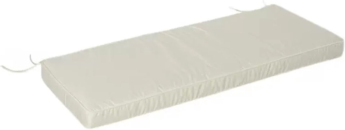 Tuinbankkussen Waterdicht - Terraskussen Zitkussen - Buiten Zitten - Bevestigde Stropdassen - 150 x 50 cm - Wit