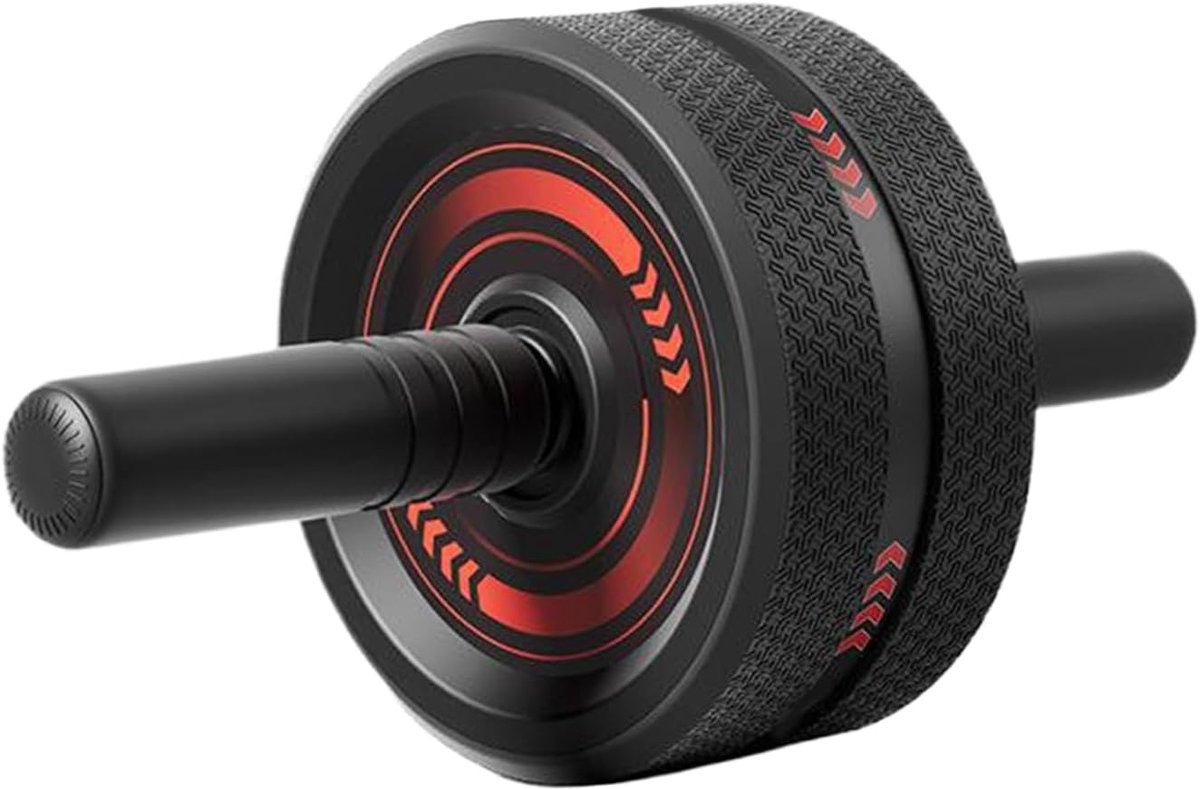 Buikspierroller - Core trainer - Krachttraining thuis - Automatische rebound - 32.5 x 16.5 cm - Zwart