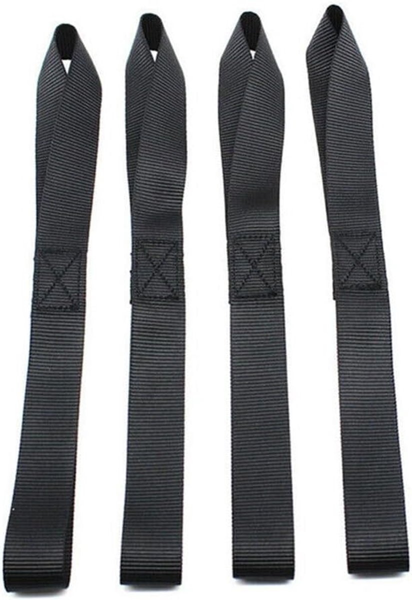 Spanbanden Set - Robuuste Riemen - Voertuig Transport - Zachte Lus Bescherming - 4 Stuks - Neon Zwart