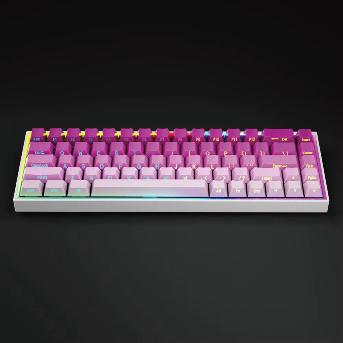Zolveisa CX68A Roze Mechanisch Gaming Toetsenbord – 65% 68 Toetsen – Hot-Swappable Blue Switches – RGB – USB-C – QWERTY