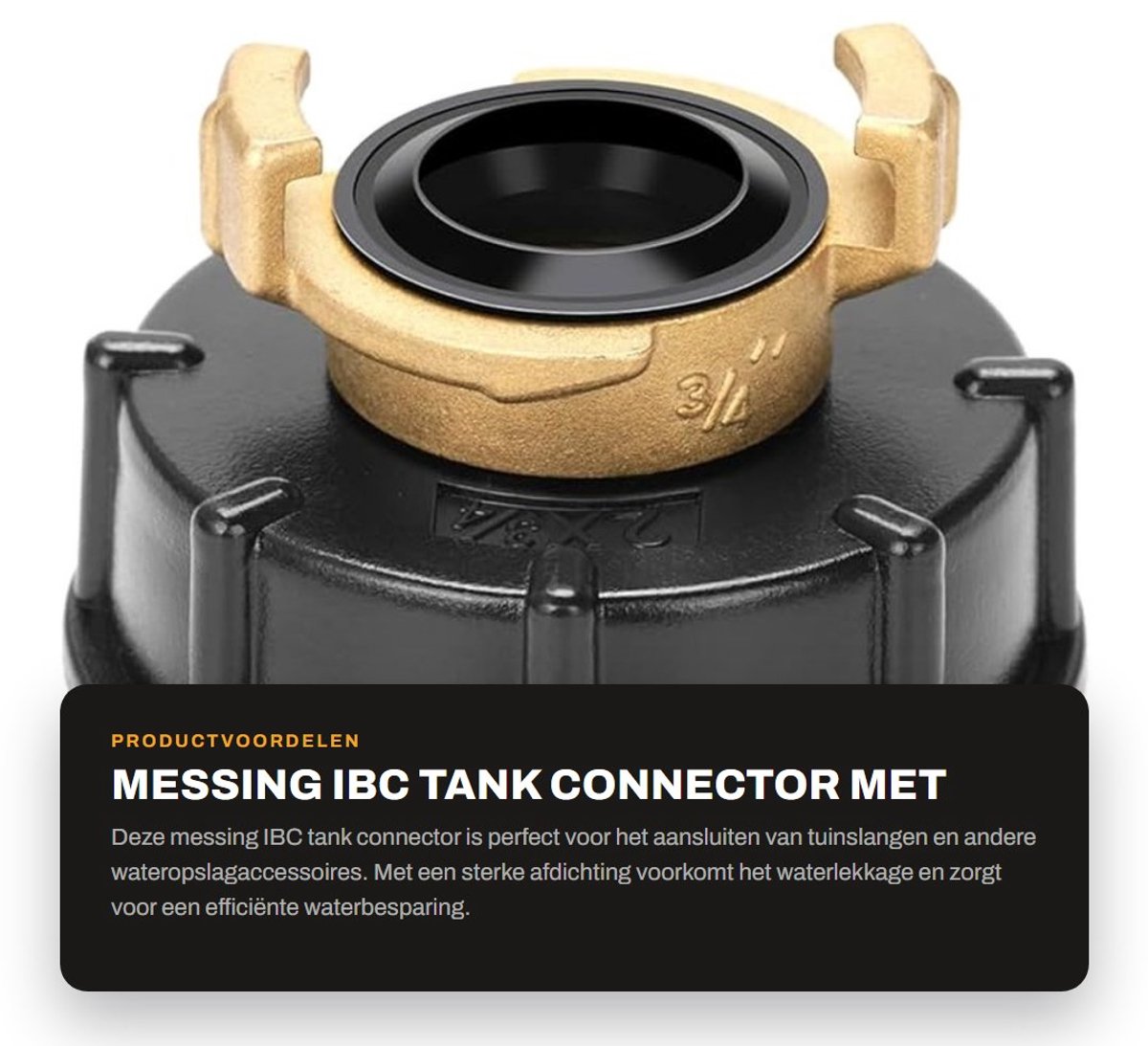Dailygoods - Messing IBC Tank Connector met Snelkoppeling