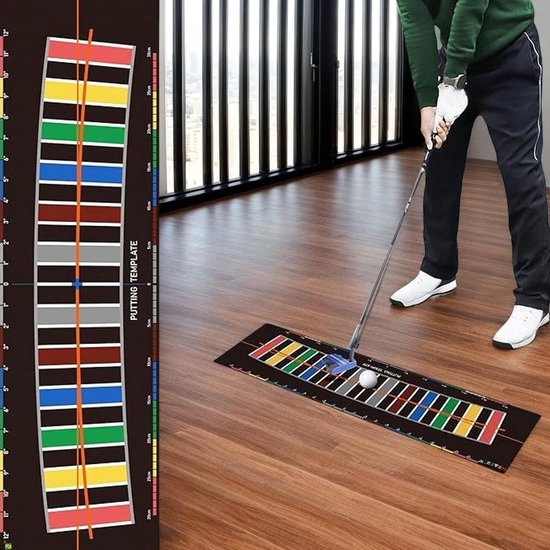 Golf oefenmat - Putting trainer - Golfvaardigheden verbeteren - Booglay-out precisie - 3 meter lang - Groen van GOLF — afbeelding 4