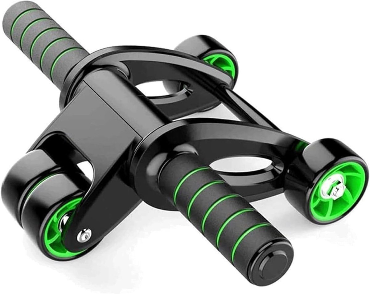 Oefeningsroller Buikwiel - Ab Roller - Buikspieren Trainen - Opvouwbaar Ontwerp - 4 Wielen - Zwart