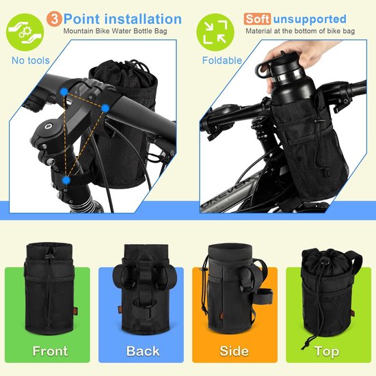 Dailygoods- Drankhouder Fiets - Flessenhouder Zonder Schroeven - Stuur Drankhouder - Drinkfleshouder - Waterfleshouder - Set van 2 - Fleshouder — afbeelding 2