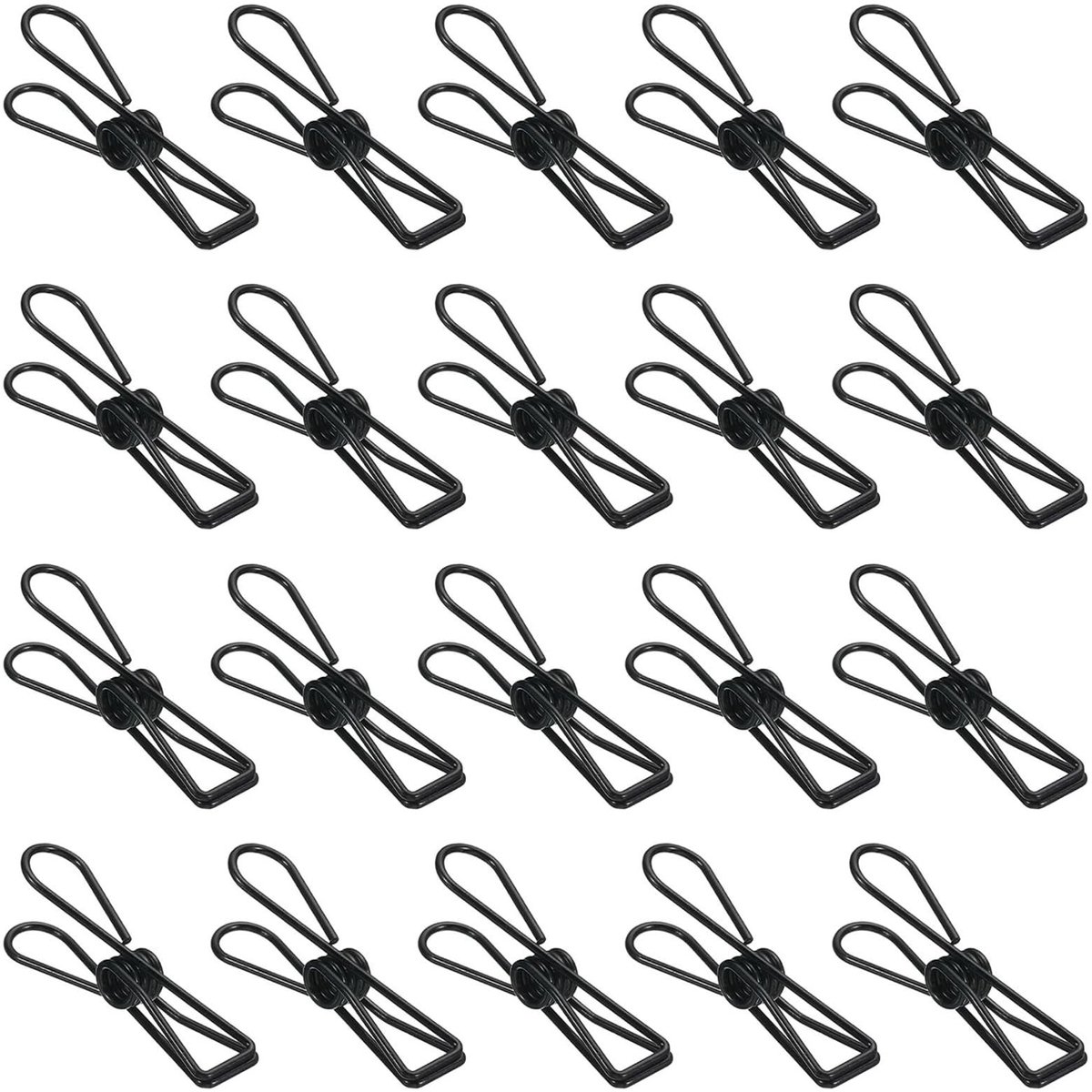 Dailygoods - TA-VIGOR 50Pcs Metal Wire Hollow Out Clips, 32mm Mini Binder Paper Clamp, Multi-Purpose Paper Clips, Sealing Bill Paper Holder for Clothes Bill Paper Office Home Supplies, Black