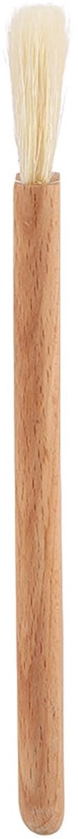 Dailygoods- Bakborstel 2-delig - Houten Borstel - Kookborstel - BBQ Saus Borstel - Platte/Ronde Handvat - Afmetingen 19x2,2cm/19x4,3cm - Keukenborstel
