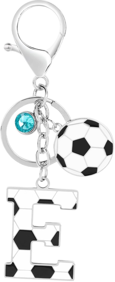 Dailygoods - Voetbal Sleutelhanger met Beginletter