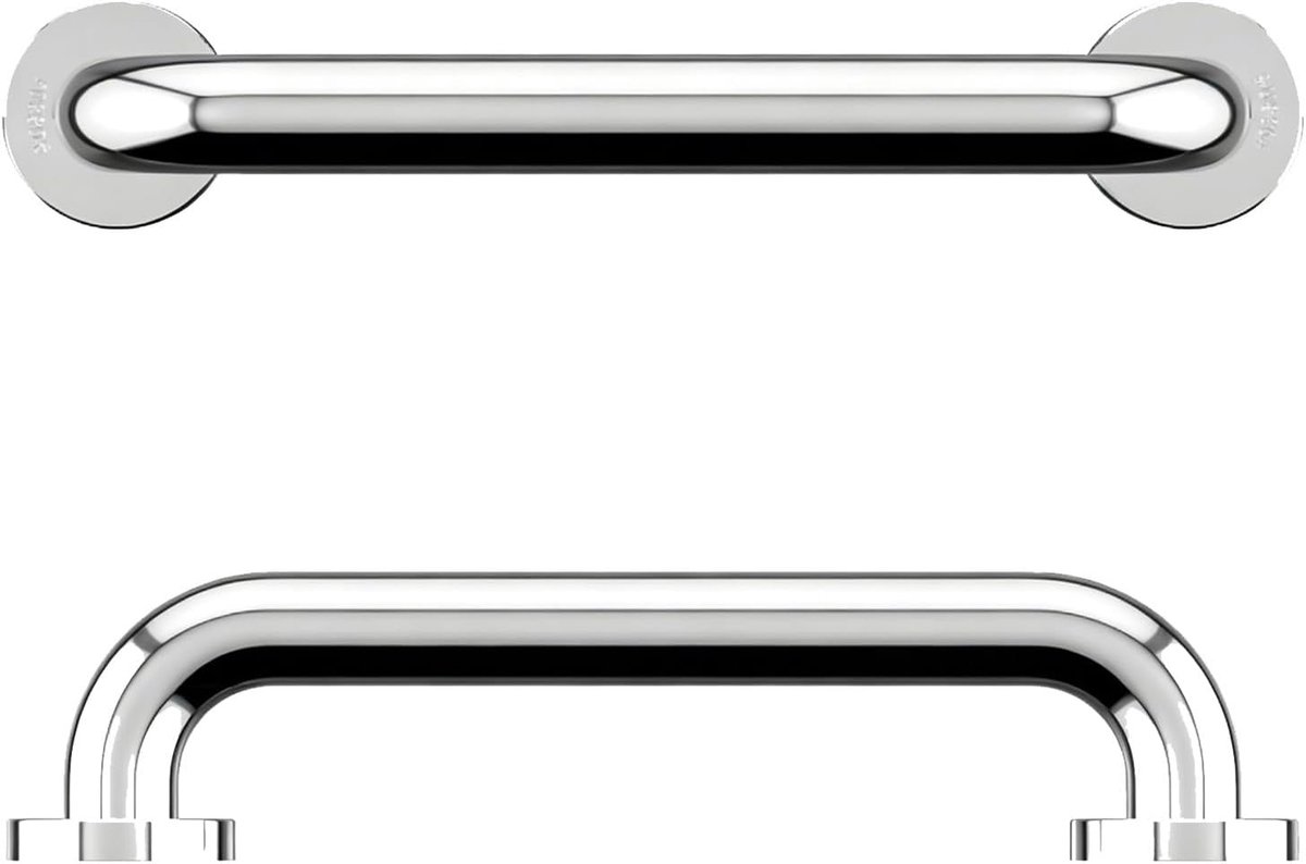 Douchebeugel - Antislip Handgrepen - Veilige Ondersteuning - Hoge Belasting - 40cm - Zilverkleurig