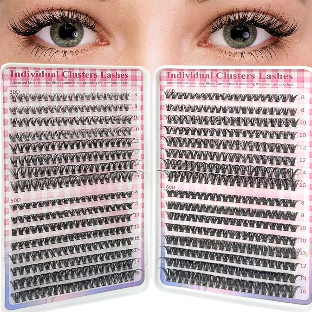 Dailygoods- Wimperkits 640 Stuks - Pluizige Individuele Wimperclusters - Doe-Het-Zelf Wimperverlengingsset - Russische D-Curl - Geschikt voor Beginners - Hoogwaardige Materialen - Wimperextensions