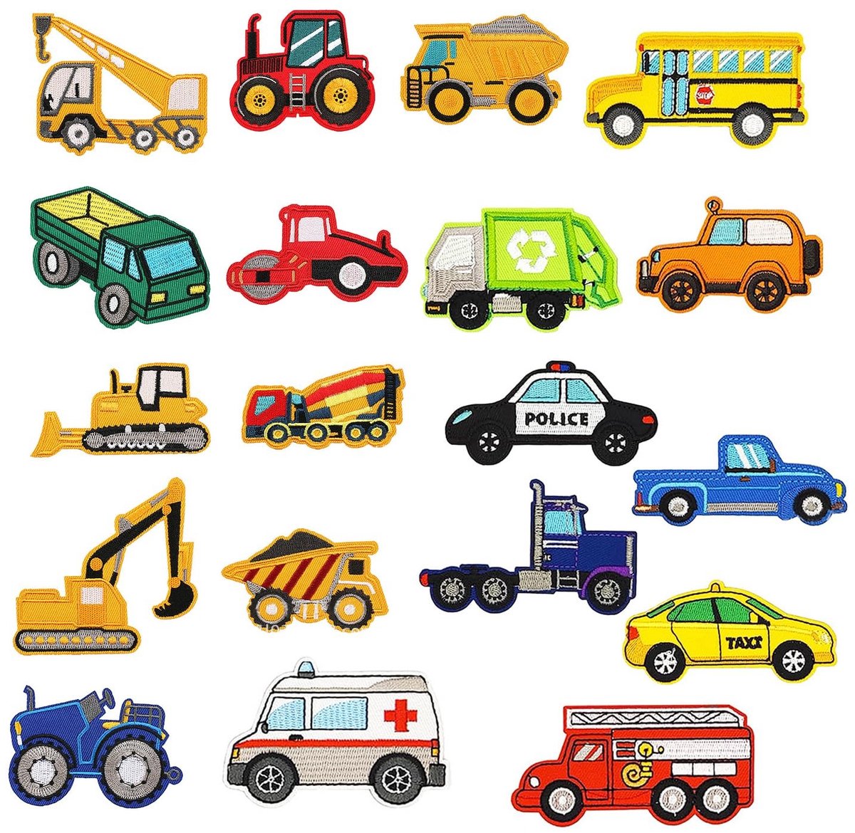 Dailygoods- Strijkpatches 19 Stuks - Cartoon Ontwerpen - Kledingdecoratie - Veelkleurig - Duurzaam Polyestergaren - Geschikt voor Kinderen - Stofpatches