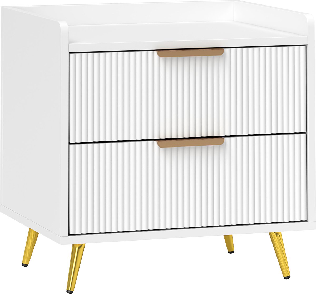 Homcom Nachtkastje-MDF-50 x 40 x 50 cm-Wit