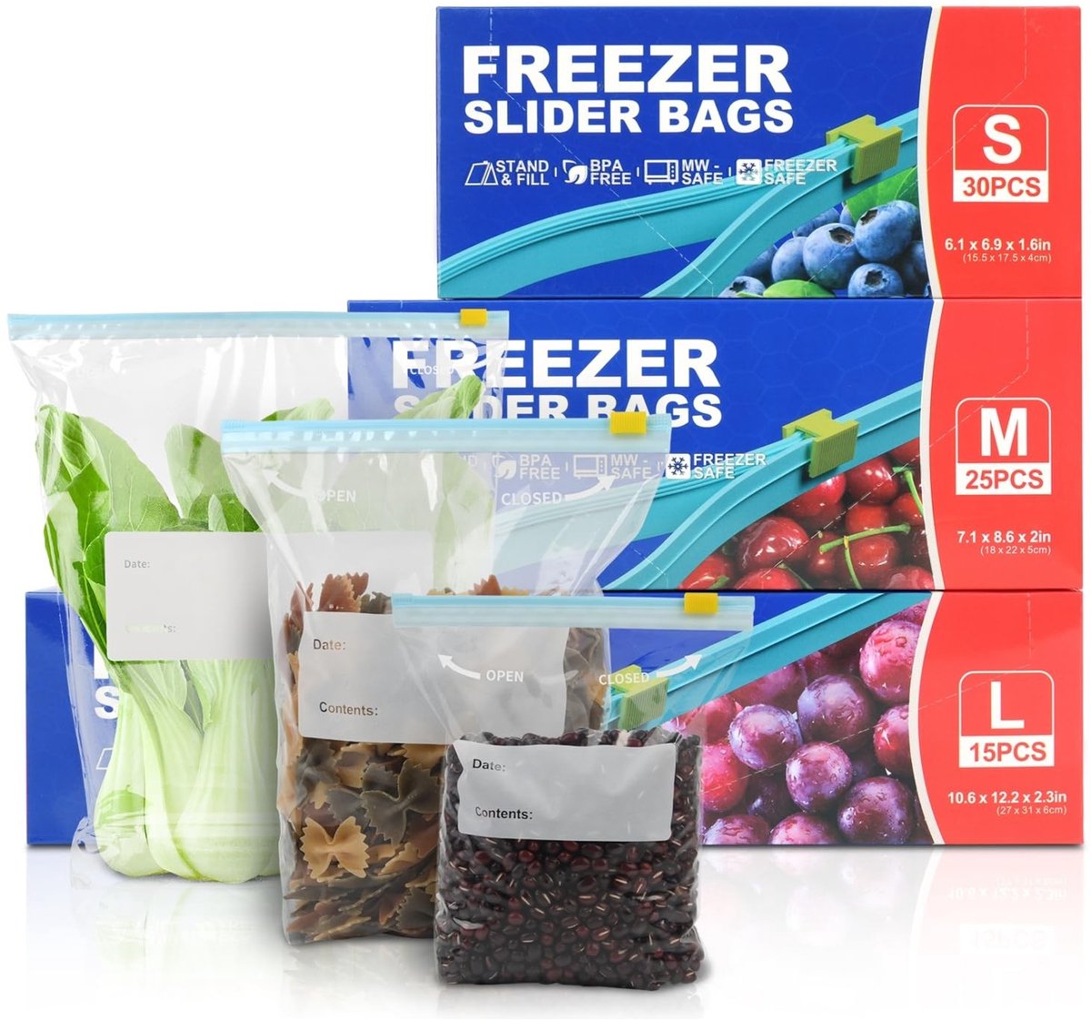 Dailygoods- Sandwichzakken 70 Stuks - Herbruikbaar - Magnetronbestendig - Uitbreidbare Ondervriezer - Herschikbaar - Voor Snacks/Fruit - Opbergzakken