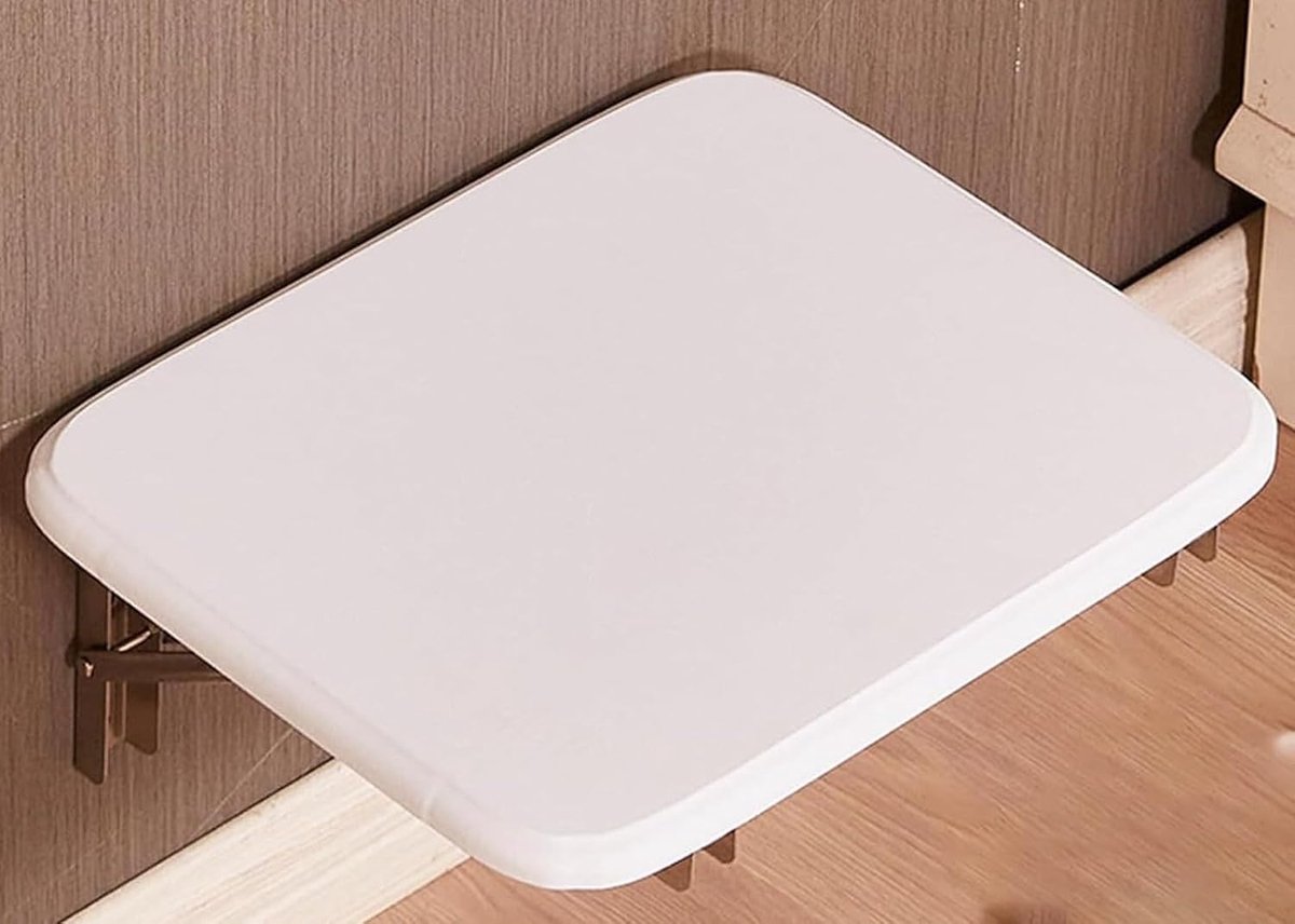Opvouwbare Douchezitting - Wandkruk Badkamer - Veilig Zitten - Ruimtebesparend Design - Tot 170kg - Wit