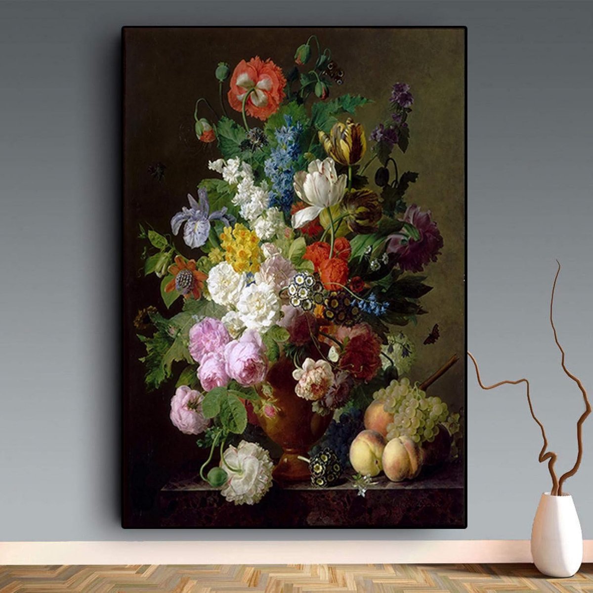 Rozen Schilderij - Canvas Kunst - Muur Decoratie - Giclee Art Print - 60x80 cm - Frameloos