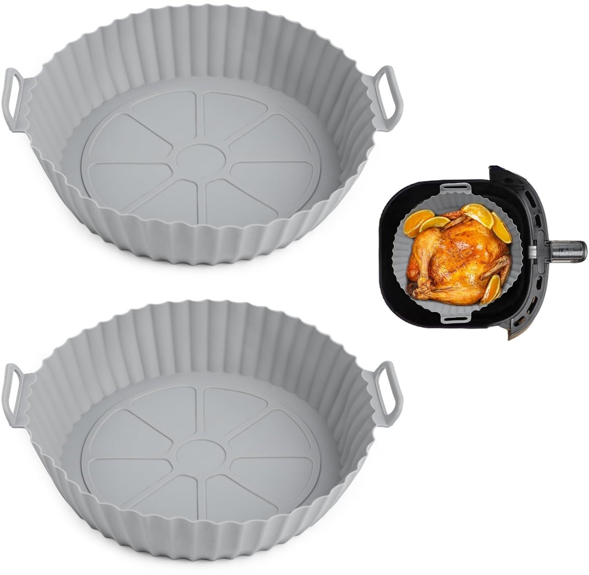 Dailygoods- Siliconen Vorm - 2 Stuks - BPA-vrij - Vaatwasmachinebestendig - Krasbestendig - Voor Airfryer/Oven - Hoogwaardig Siliconenmateriaal - Bakvorm