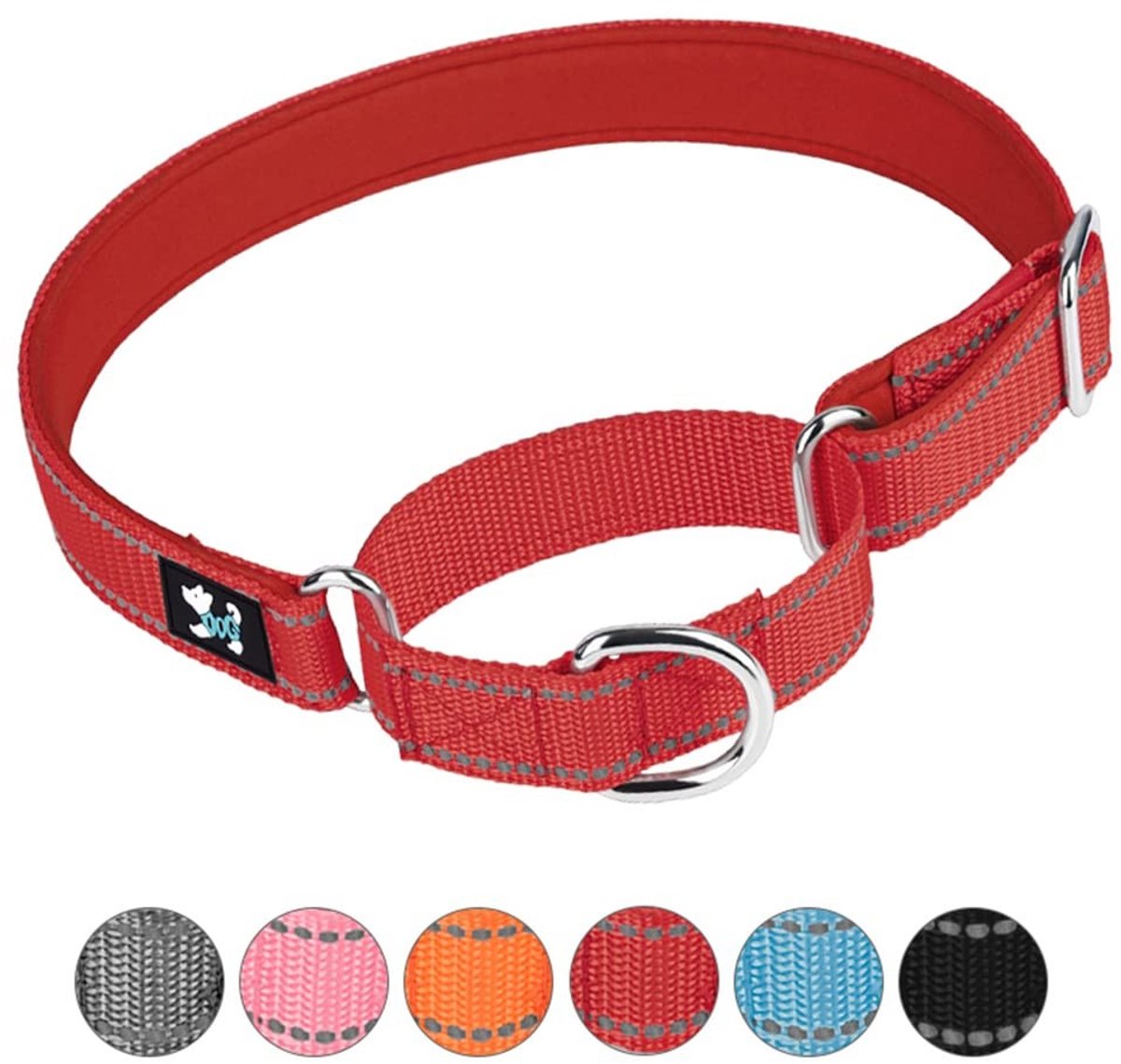 Dailygoods- Hondenhalsband Verstelbaar - Martingale Veiligheidstraining - Neopreen Gewatteerd - Nylon Ademend - Maat Klein/Medium/Groot - Lengte 32-60 cm - Halsband