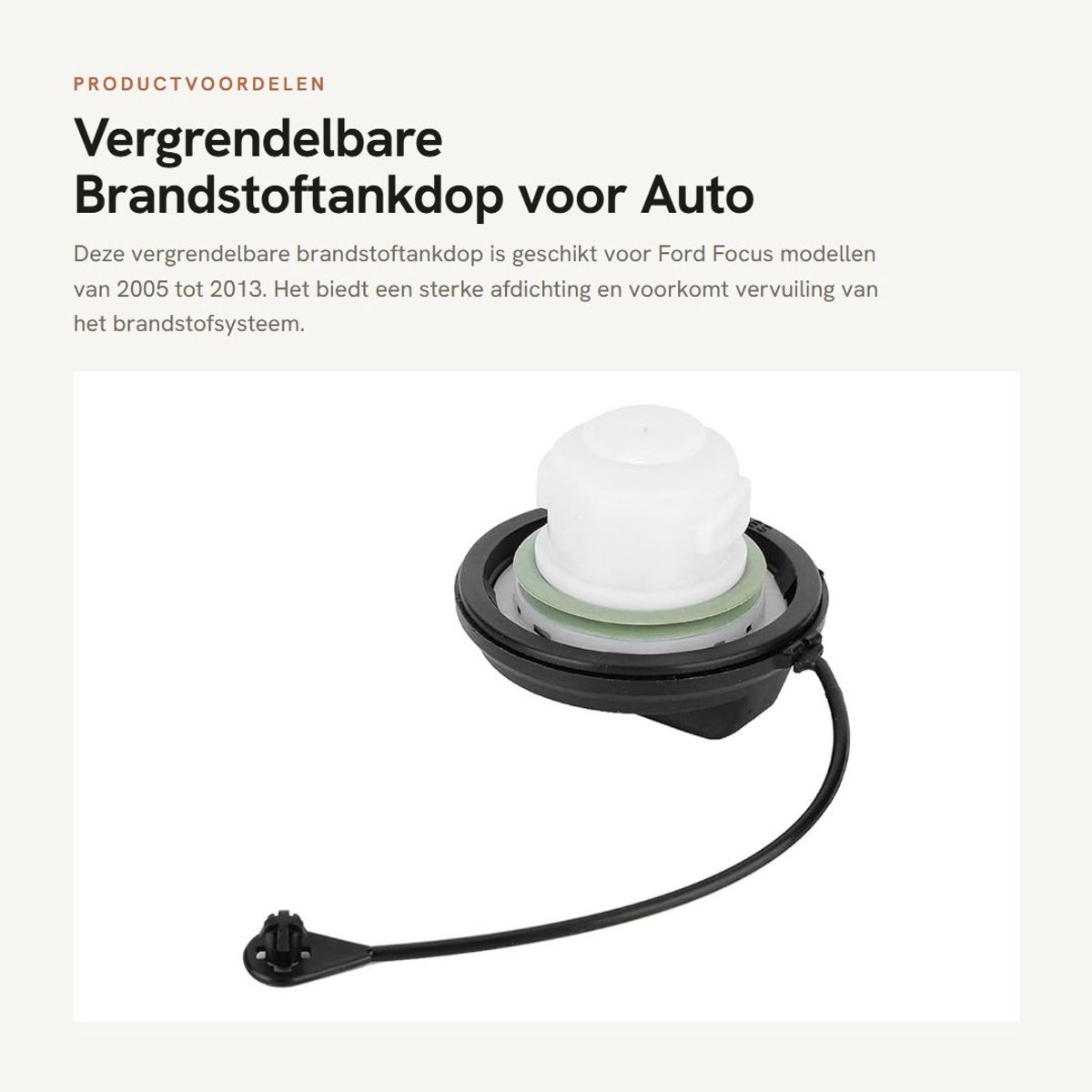 Dailygoods- Brandstoftankdop Vervangend - Geschikt voor Focus 2005-2013 - Vergrendelbare Tankdop - ABS Materiaal - Sterke Afdichting - Perfecte Match
