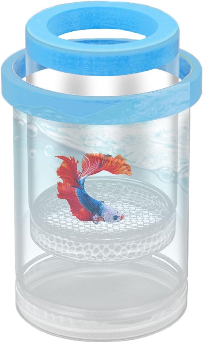 Aquarium Broedbox - Isolatiekast Vissen - Vissen Kweken - Transparant Ontwerp - 14.3x9.3cm - Blauw