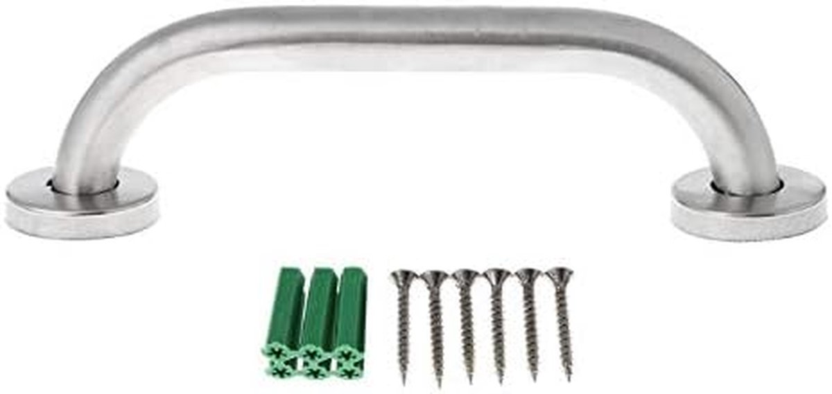 Badkamerbeugel - Veiligheidshandgreep - Extra steun - Roestbestendig staal - 20 cm - Zilver