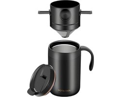 Koffiezetapparaat Camping - RVS Koffiezetter - Koffie Zetten - 6 Uur Warmhoudtijd - 15 cm Breed - Zilver