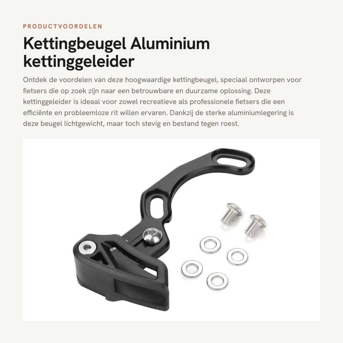 Dailygoods- Kettingbeugel Aluminium - Lichtgewicht - Duurzaam - Anti-roest - Eenvoudige installatie - Geschikt voor 30T-38T/30-40T - Fietsaccessoire