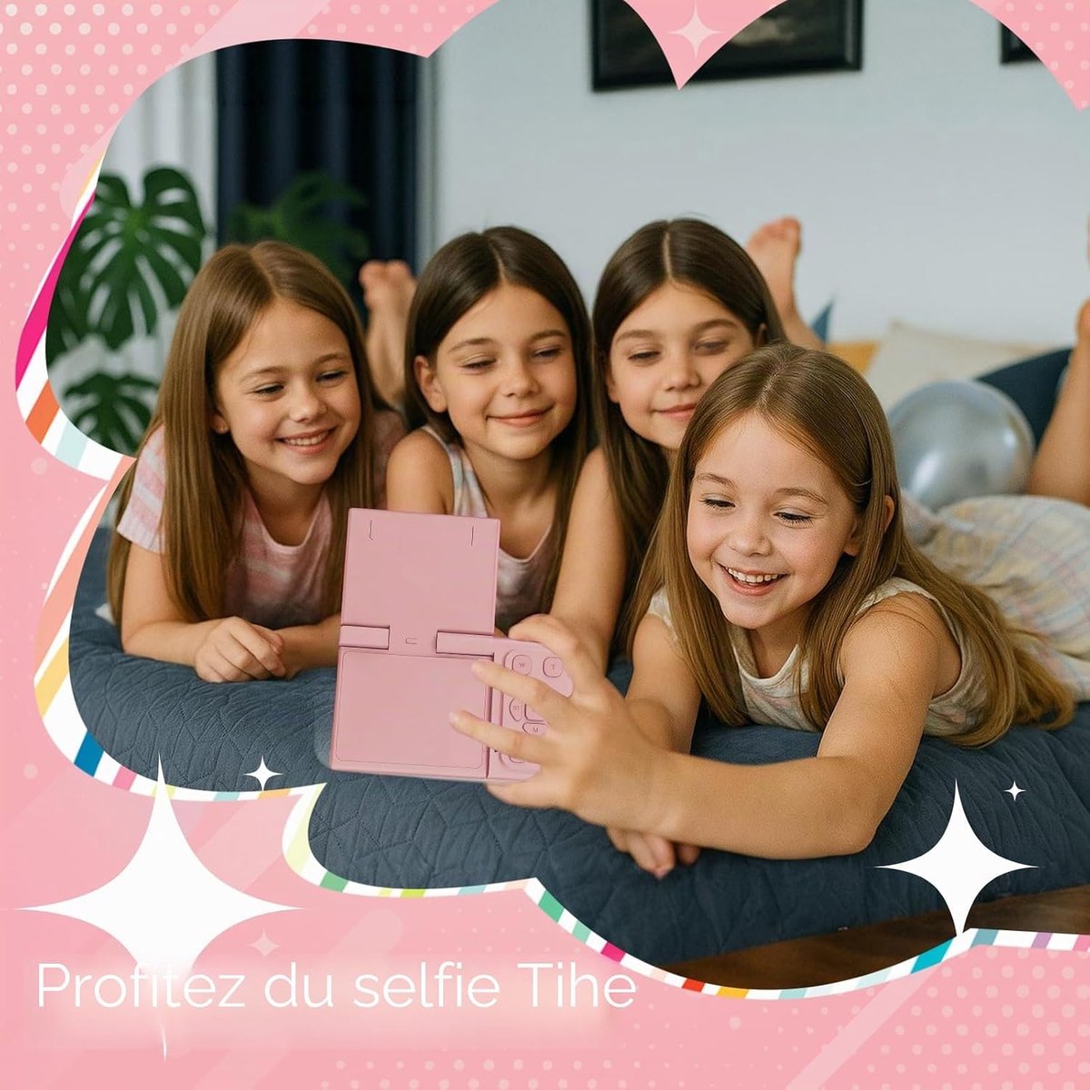 1080P 30MP Kindercamera – Digitale Camera met 180° Opklapbaar Scherm voor Selfies – Inclusief 5X Zoom – Compacte Vlogcamera – Cadeau voor Meisje, Jongen, Tiener (Roze)