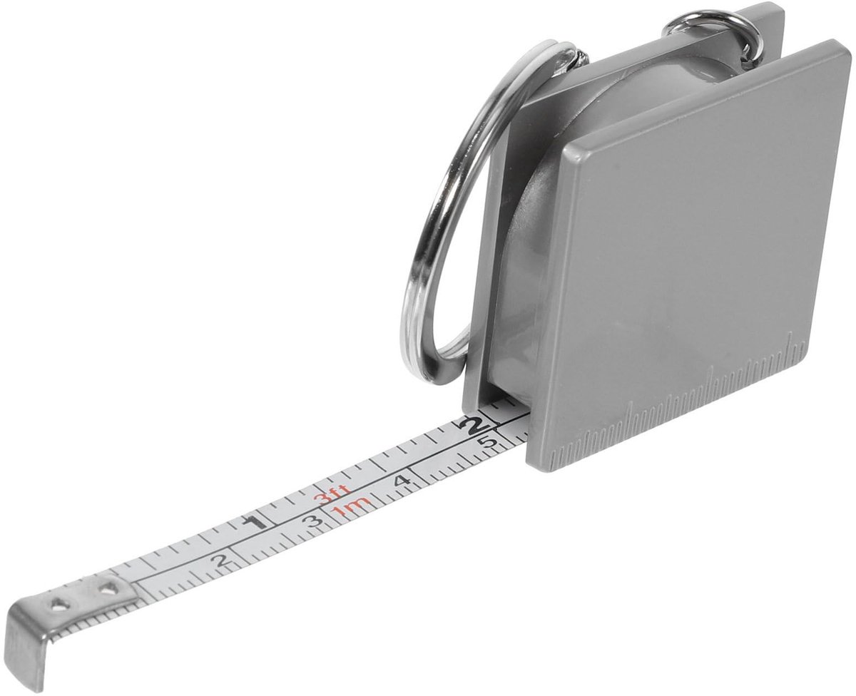 Dailygoods- Sleutelhanger - 2x Sleutelhanger Ringen - Metalen Aluminium - Compact - Antislip - Voor Binnen/Buiten Gebruik - Meetlint