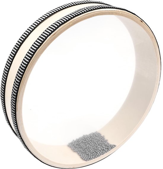 Dailygoods- Ocean Drum - Kalmerend Geluid - Houten Ring - Stalen Ballen - 3,5 x 20 cm - Perfect voor Meditatie - Geluidsinstrument van Dailygoods — afbeelding 3