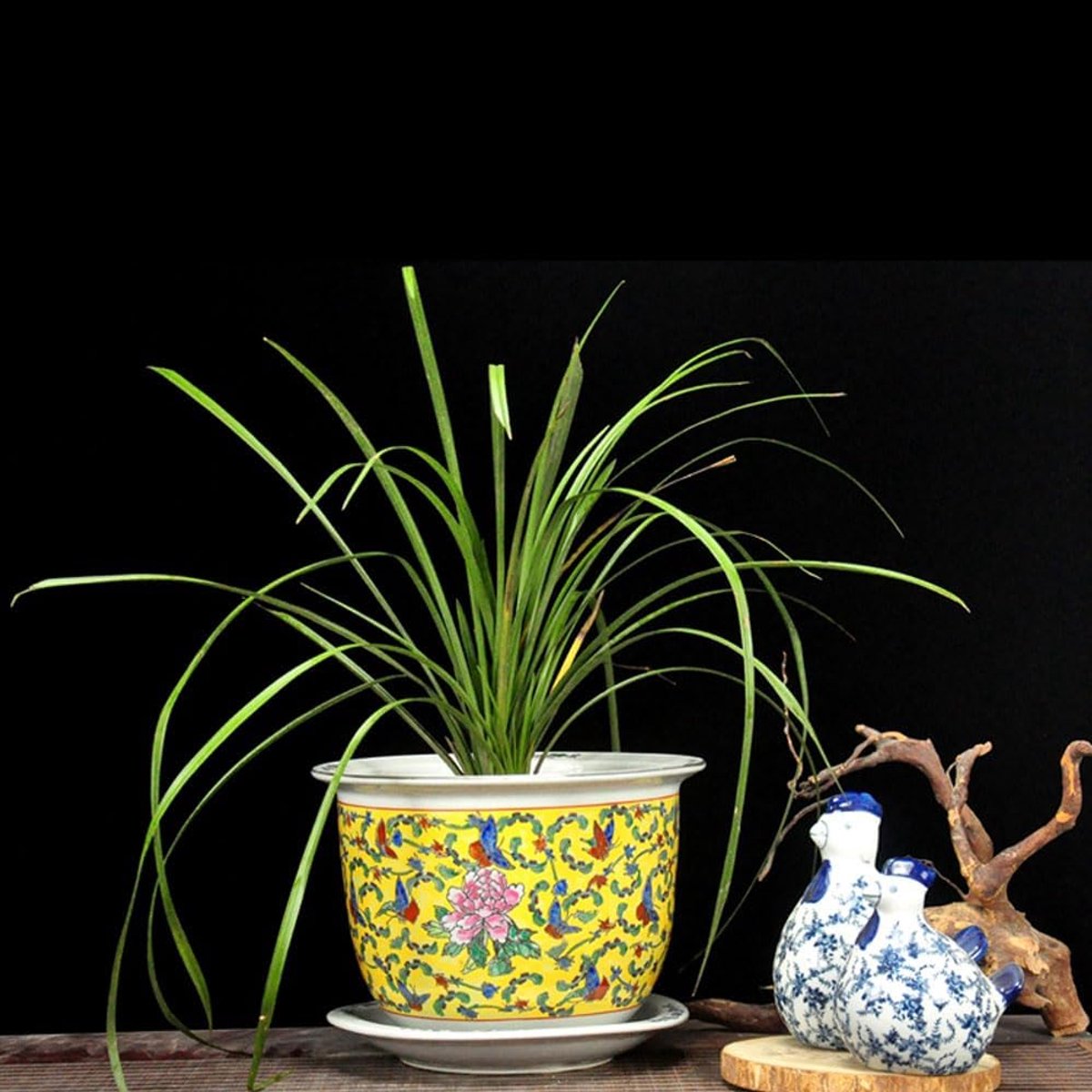 Keramische Bloempot - Porseleinen Vaas - Planten Binnen Huis - Handbeschilderd Patroon - D-29 x 19cm - Blauw Wit