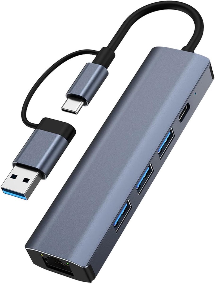 USB Netwerkadapter - Internet Adapter - Snelle Internetverbinding - Gigabit Ethernet - 10.8 cm - Zwart