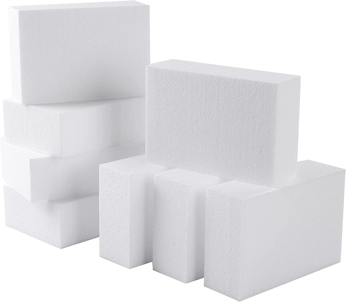 Schuimblokken Set - Knutselstenen Ambacht - Bloemstukken Maken - Hoge Dichtheid Schuim - 8 Stuks 6x4x2" - Wit