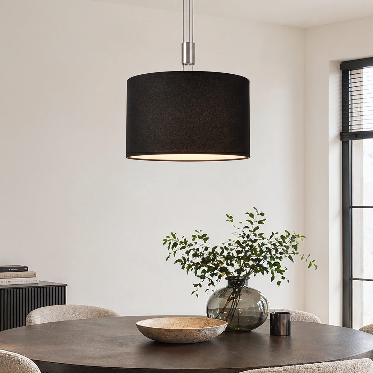 LumenXL Moderne hanglamp Hazel - 3-staps dimbare LEDs - gesatineerd nikkel