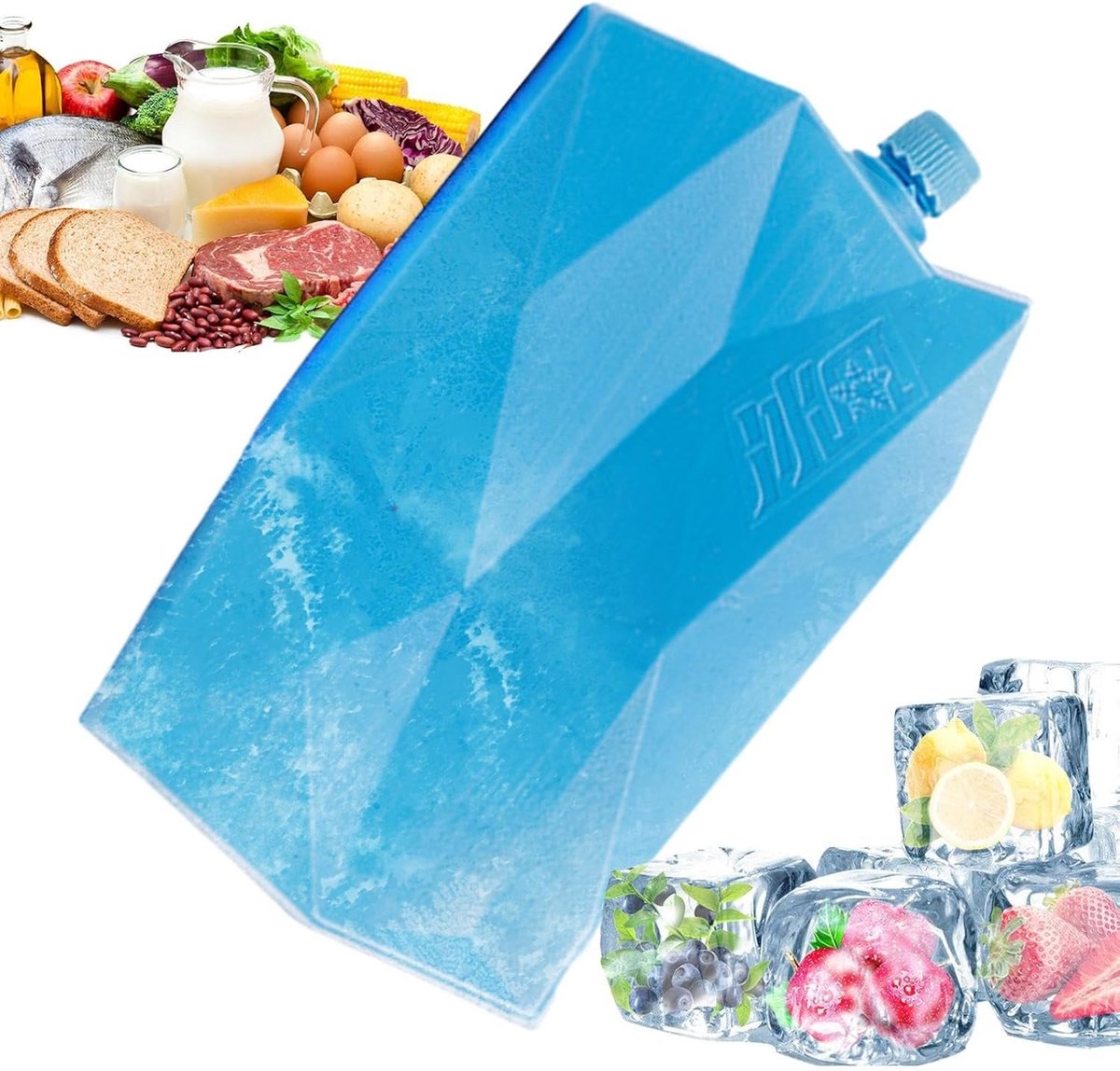 Herbruikbare Koelaccu - Vriesblokken Koelbox - Maaltijden Koel Houden - Efficiënt Koelvermogen - 16 x 11.5 x 2.5 cm - Wit