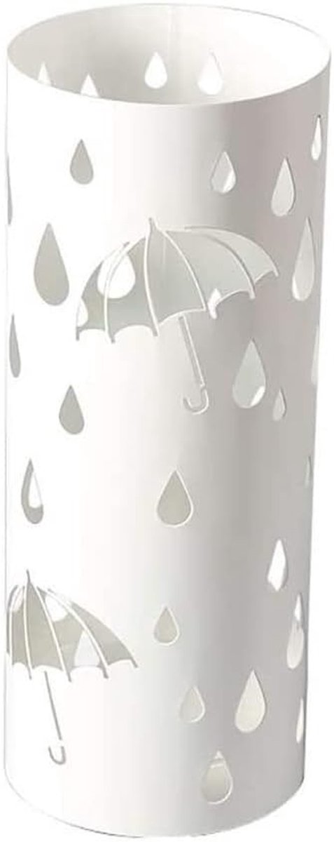 Paraplustandaard - Paraplu rek - Entree organiseren - Met druppelbak - 195 x 49 cm - Wit