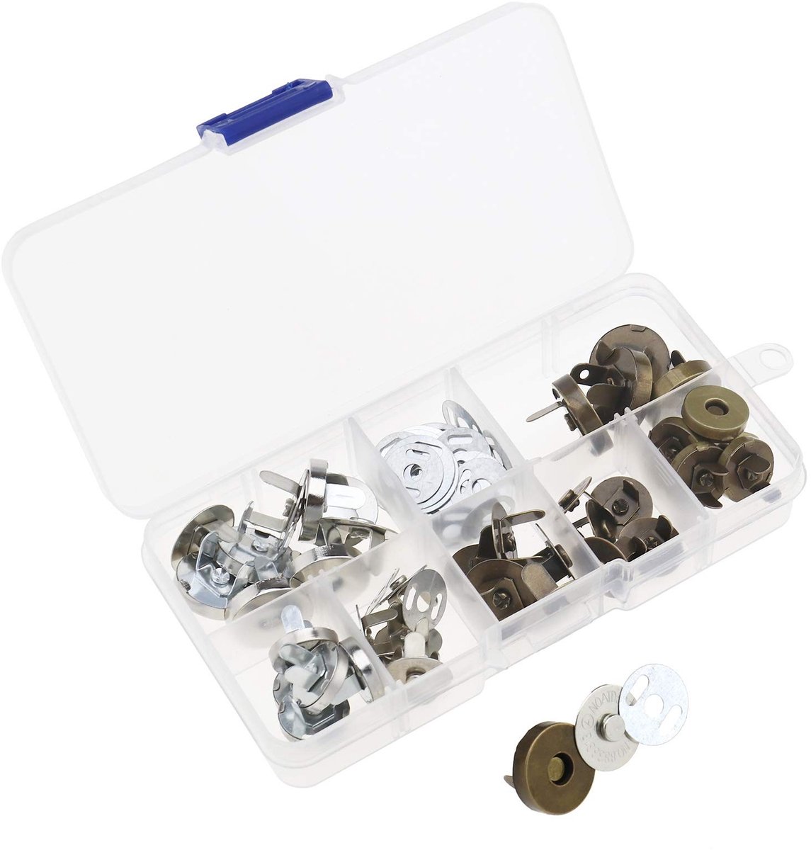 Dailygoods- Snap Knoppen 20 Pack - Magnetische Knoop Kit - 18 mm/14 mm - Geschikt voor Ambachten - Inclusief Opbergdoos - Eenvoudig te Gebruiken